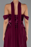 Abendkleid Lang Chiffon Pflaume ABU5327