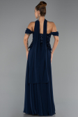 Abendgarderobe in Großen Größen Lang Chiffon Marineblau ABU6535