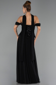 Abendgarderobe in Großen Größen Lang Chiffon Schwarz ABU6535