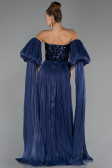 Abendkleid Lang Chiffon Marineblau ABU6533