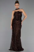 Abendkleid Lang Schuppig Braun ABU6534