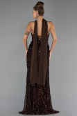 Abendkleid Lang Schuppig Braun ABU6534