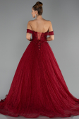 Abendkleid Lang Spitze Weinrot ABU6536