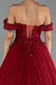 Abendkleid Lang Spitze Weinrot ABU6536