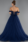 Abendkleid Lang Spitze Marineblau ABU6536