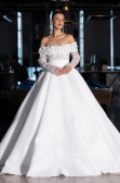 Hochzeitskleider Lang Satin Weiß ABG197