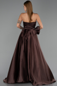Abendkleid Lang Satin Braun ABU5541