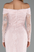 Abendkleid Lang Spitze Puder ABU5617