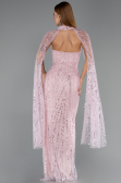 Abendkleid Lang Perlenbesetzt Puder ABU6154
