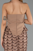 Abendkleid Lang Schuppig Kupfer ABU5919