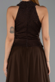 Abendkleid Lang Chiffon Braun ABU6550