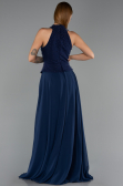 Abendkleid Lang Chiffon Marineblau ABU6550