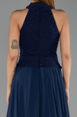 Abendkleid Lang Chiffon Marineblau ABU6550