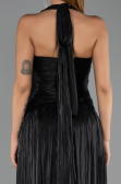 Abendkleid Lang Chiffon Schwarz ABU6551