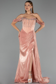 Abendkleid Lang Chiffon Lachs ABU6496