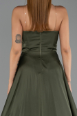 Abendkleid Lang Satin Khaki ABU6553