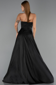 Abendkleid Lang Satin Schwarz ABU6553