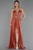 Abendkleid Lang Satin Zimtfarben ABU6553