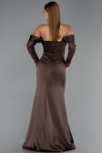 Abendkleid Lang Satin Braun ABU6555