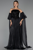 Abendkleid Lang Chiffon Schwarz ABU6533