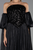 Abendkleid Lang Chiffon Schwarz ABU6533