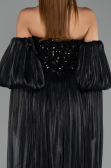 Abendkleid Lang Chiffon Schwarz ABU6533