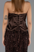 Abendkleid Lang Schuppig Braun ABU6556