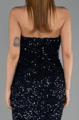 Abendkleid Lang Marineblau ABU6439