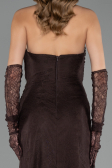 Abendkleid Lang Spitze Braun ABU6562