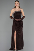 Abendkleid Lang Spitze Braun ABU6562