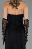 Abendkleid Lang Spitze Schwarz ABU6562