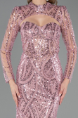 Abendkleid Lang Perlenbesetzt Puder ABU6564