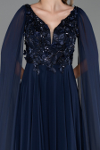 Abendkleid Lang Chiffon Marineblau ABU6566