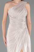 Abschlusskleid Lang Chiffon Beige ABU6511