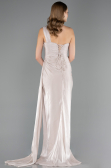 Abschlusskleid Lang Chiffon Beige ABU6511