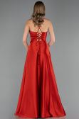 Abschlusskleid Lang Satin Ziegelrot ABU6573