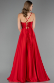 Abschlusskleid Lang Satin Rot ABU6573