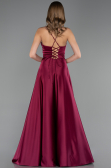 Abschlusskleid Lang Satin Pflaume ABU6573