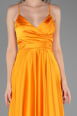 Abschlusskleid Lang Satin Orange ABU6573
