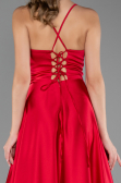 Abschlusskleid Lang Satin Kirschrot ABU6573