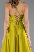 Abschlusskleid Lang Satin Öl Grün ABU6573