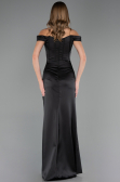 Abendkleid in Übergröße Lang Satin Schwarz ABU6577