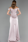Abendkleid in Übergröße Lang Satin Nerzbraun ABU6577