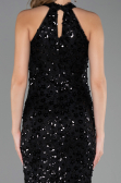 Abschlusskleid Lang Spitze Schwarz ABU6578