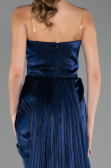 Abendgarderobe in Großen Größen Lang Chiffon Marineblau ABU6582