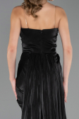 Abendgarderobe in Großen Größen Lang Chiffon Schwarz ABU6582