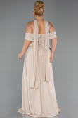 Abendgarderobe in Großen Größen Lang Chiffon Beige ABU6274