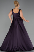 Abschlusskleid Lang Satin Violett dunkel ABU6572