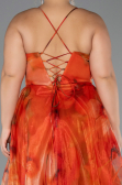 Abschlusskleid In Übergröße Lang Orange ABU6586