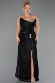 Abendgarderobe in Großen Größen Lang Chiffon Schwarz ABU6561